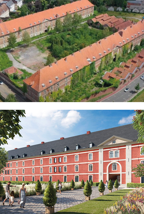 Avant-Après de la Caserne de Caux