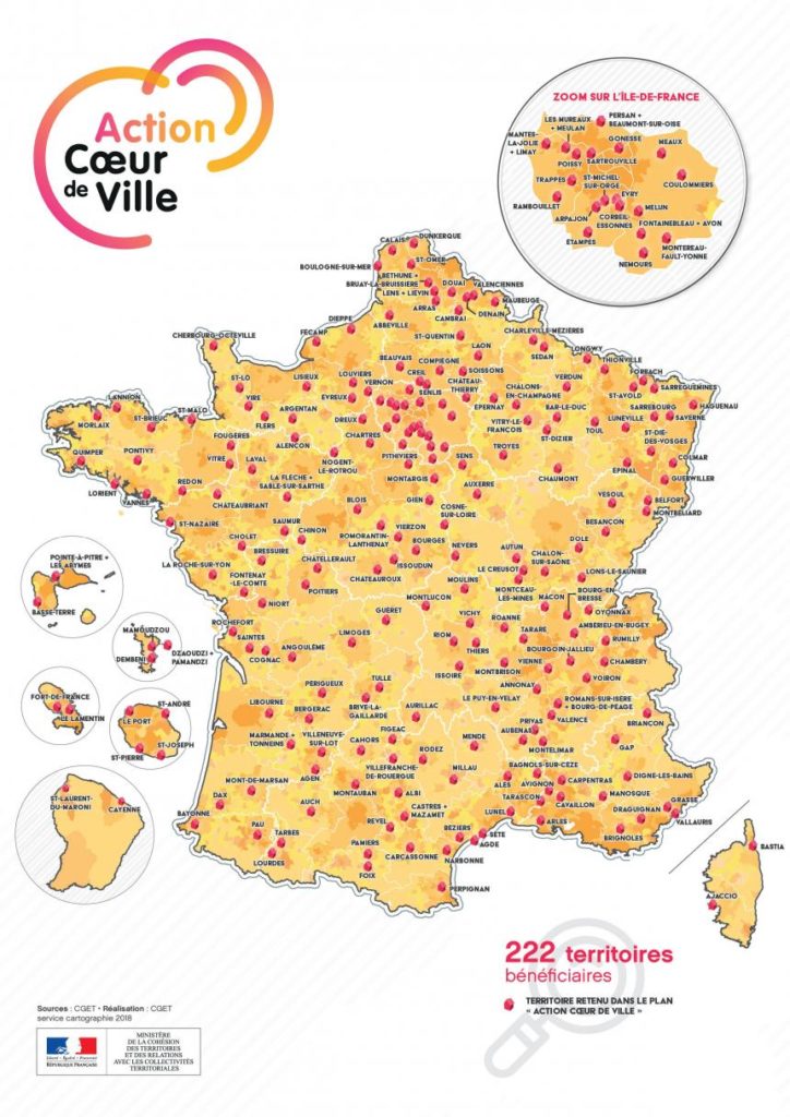 Carte plan action coeur de ville